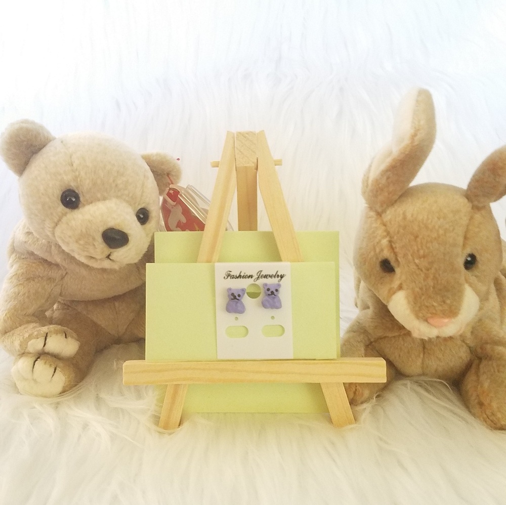 Childrens handmade, hand painted, animal earrings